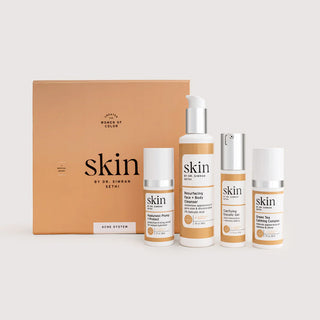 The Acne System - Hyaluronic Plump & Protect, Resurfacing Face & Body Cleanser, Clarifying Glycolic Gel, Green Tea Calming Complex - SKIN by Dr. Simran Sethi