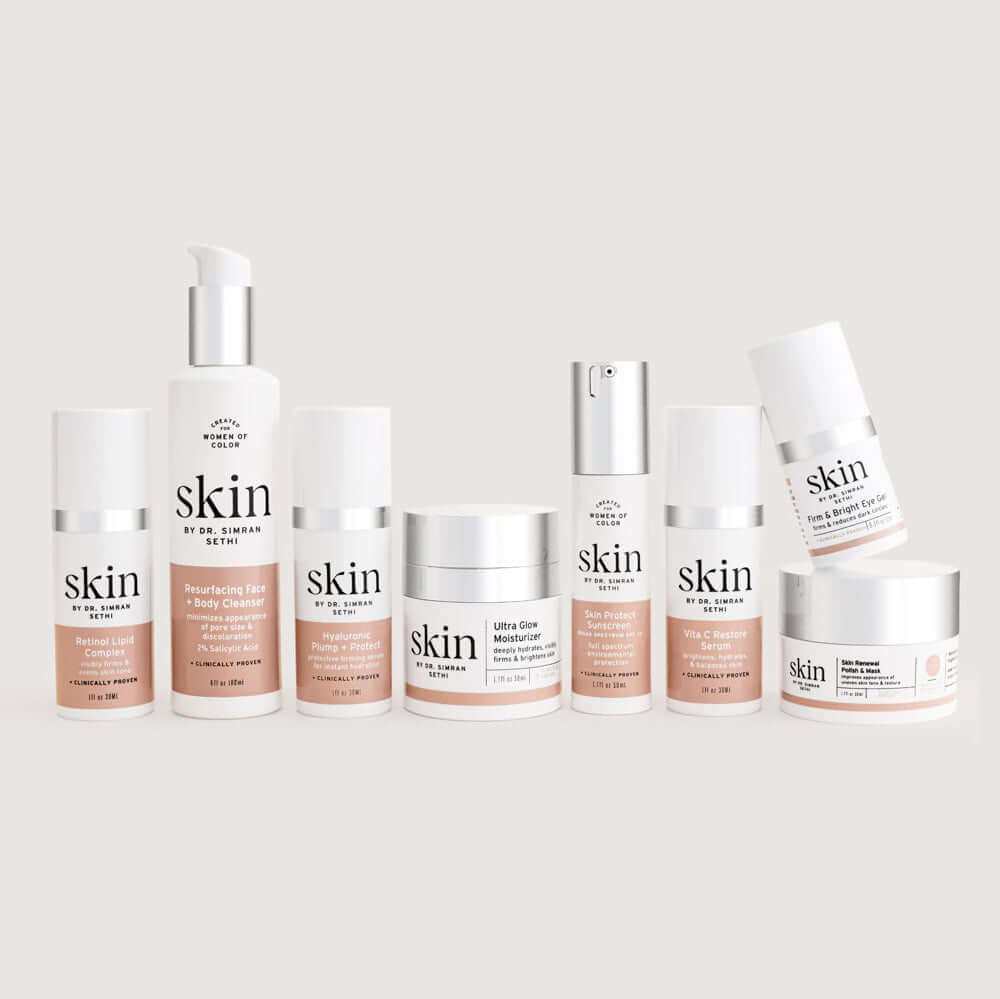 The Hydration System - Vita E & F Hydrate Serum, Hyaluronic Plump & Protect, Calming Chamomile Cleanser, Skin Renewal Polish & Mask - SKIN by Dr. Simran Sethi